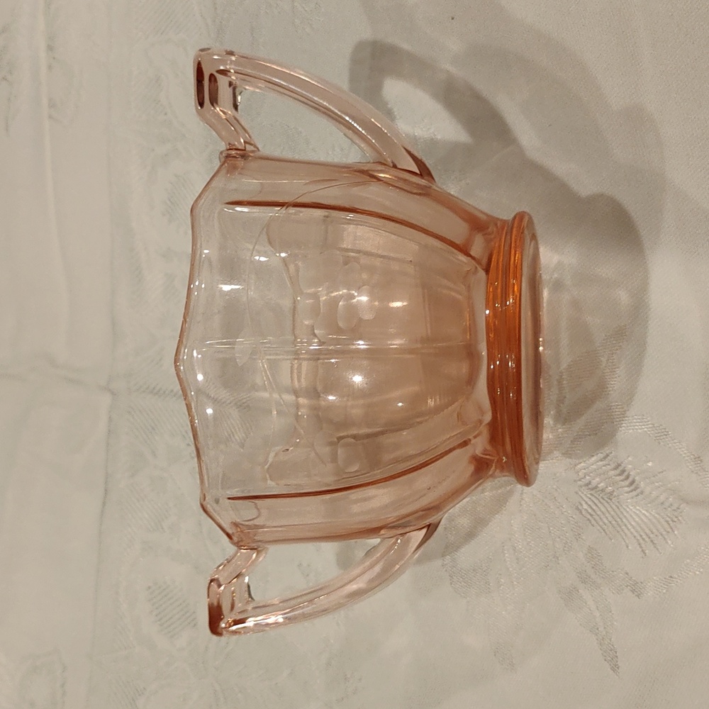 Pink Glass Sugar Dish